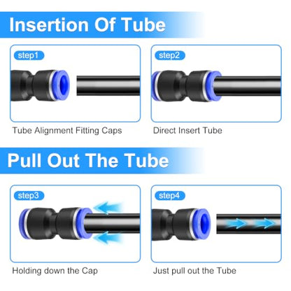 mxuteuk 30PCS 6mmOD Push to Connect Fittings,6mm OD Air Line Fittings,Quick Connect Air Hose Fittings for 6mm Tube - size: 6mmOD