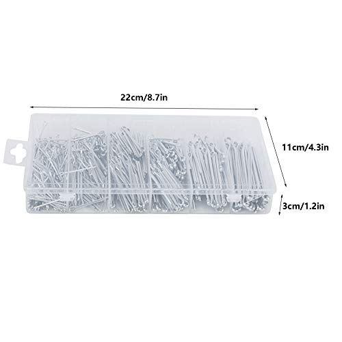555Pcs Cotter Pin Assortment Kit, Industrial Zinc Plated Split Cotter Pin Set, Mechanical Fasteners, Metal Fastener Set, Hardware Assortment Kit for Machinery