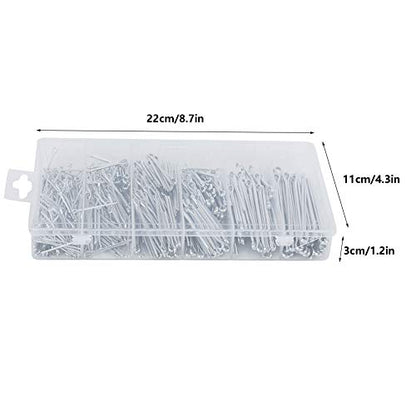 555Pcs Cotter Pin Assortment Kit, Industrial Zinc Plated Split Cotter Pin Set, Mechanical Fasteners, Metal Fastener Set, Hardware Assortment Kit for Machinery