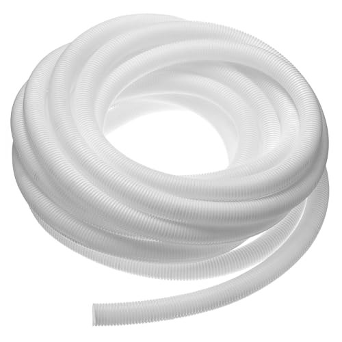 uxcell 3/4 Inch x 33 Ft Split Wire Loom Tubing, Guard Convoluted Flex, Protective Split Cable Conduit, Flexible Wire Protector Tubing, Electrical Cord Cover, White - color: White, size: 3/4 Inch x 33 Ft