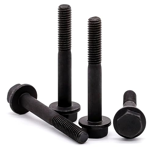 Glvaner M8-1.25 x 80mm (8 pcs) Alloy Steel Flanged Washer Head Hex Bolts, Extra-Large Washer Head, 10.9 Grade Black Oxide Finish GB5789 Partial Thread - size: M8-1.25 x 80mm