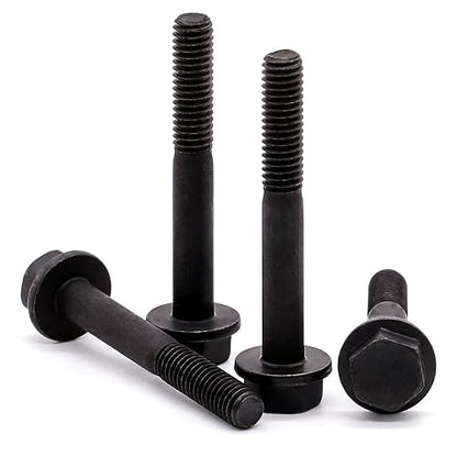 Glvaner M8-1.25 x 80mm (8 pcs) Alloy Steel Flanged Washer Head Hex Bolts, Extra-Large Washer Head, 10.9 Grade Black Oxide Finish GB5789 Partial Thread - size: M8-1.25 x 80mm