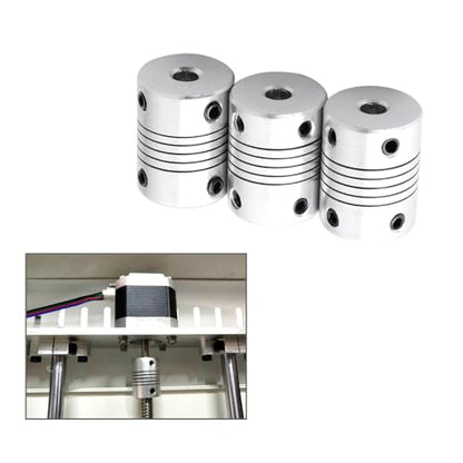 5 Pieces 3D Printer Aluminum Alloy Flexible Shaft Coupling 5 mm to 8 mm, Stepper Motor Shaft Coupler with 2 mm Hexagon Wrench