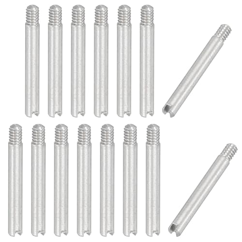 PATIKIL M2 x 16mm Slotted Cylindrical Pin, 15 Pcs 304 Stainless Steel Dowel External Thread Slotted Pin Screw for Home Furniture Cabinet Improvement, Silver Tone - size: M2 x 16mm