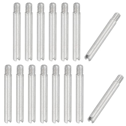 PATIKIL M2 x 16mm Slotted Cylindrical Pin, 15 Pcs 304 Stainless Steel Dowel External Thread Slotted Pin Screw for Home Furniture Cabinet Improvement, Silver Tone - size: M2 x 16mm