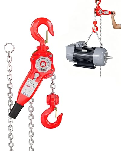 Manual Lever Chain Hoist, 6600 LBS, 3Ton, 10ft, G80 Galvanized Carbon Steel with Weston Double-Pawl Brake, Auto Chain Leading & 360° Rotation Hook for Garage Factory Dock - size: 3T 10FT