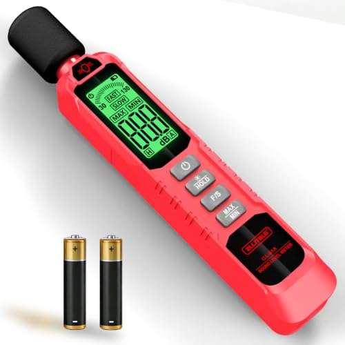 GL81A Digital Sound Level Meter,30‑130dB A‑Weighted SPL Tester-BLACK-RED - color: Red
