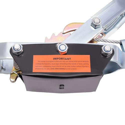 Power Puller Hand Winch, Manual Cable Puller with 11023 lbs Pull & 4409 lbs Lift Capacity, Heavy Duty Anti-Reverse for Vehicle Recovery, Farm, Construction