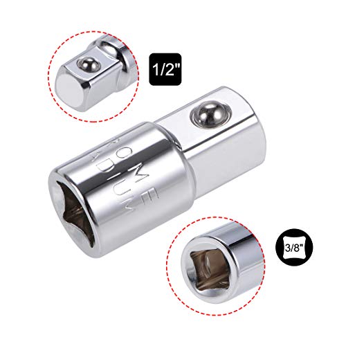 uxcell 3/8 Inch Drive (F) x 1/2 Inch (M) Socket Adapter, Female to Male - style: 3/8" F to 1/2" M