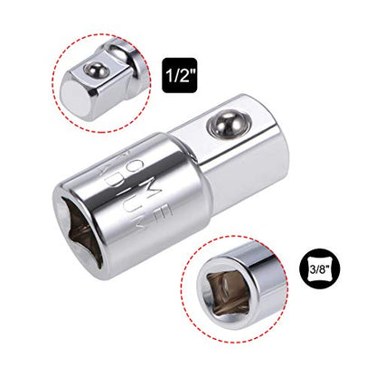 uxcell 3/8 Inch Drive (F) x 1/2 Inch (M) Socket Adapter, Female to Male - style: 3/8" F to 1/2" M