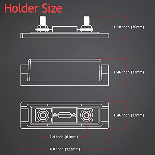 3 Pack 80 AMP ANL Fuse Holder Kit + 80A Fuses 0/2/4/8 Gauge AWG Fuse Block for Car Audio Truck DIY - size: 80A