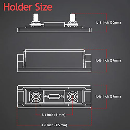 3 Pack 50 AMP ANL Fuse Holder Block 0/2/4/8 Gauge AWG Car Audio 50A 1/0 Zero Gauge Fuses with Box - size: 50A