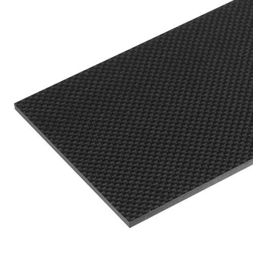 MECCANIXITY 1 Pcs Carbon Fiber Sheet 100x250x5mm Glossy Surface Pultruded Flat Carbon Fiber Board Plate Plain Weave Panel Sheet for Kites RC Airplane - size: 100x250x5mm, style: Glossy
