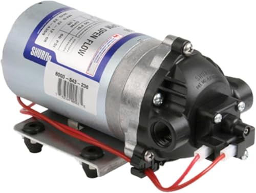 SHUR-FLO 8000-543-236 12V Automatic-Demand Diaphragm Pump - 1.8 GPM, 60 PSI, Viton Valves, Santoprene Diaphragm, Self-Priming Chemical-Resistant Sprayer Pump