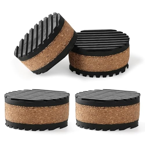 Tuneful Cables Round Rubber Vibration Damping Pads 1.77in Dia 4pk Sound Insulation Shock Absorb Mats