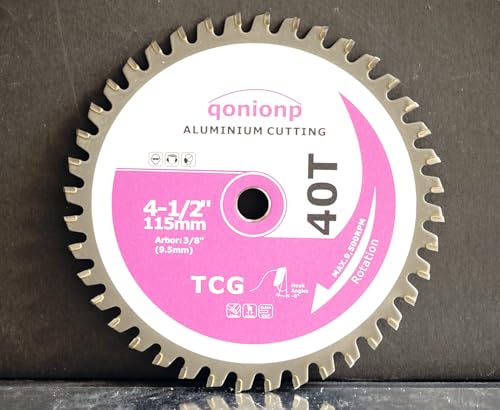4-1/2" Aluminium Cutting Circular Saw Blade, TCG 40T, 3/8" Arbor