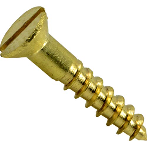 Hard-to-Find Fastener 014973128876 Slotted Flat Wood Screws, 4 x 5/8, Piece-48 - size: 4 x 5/8-Inch