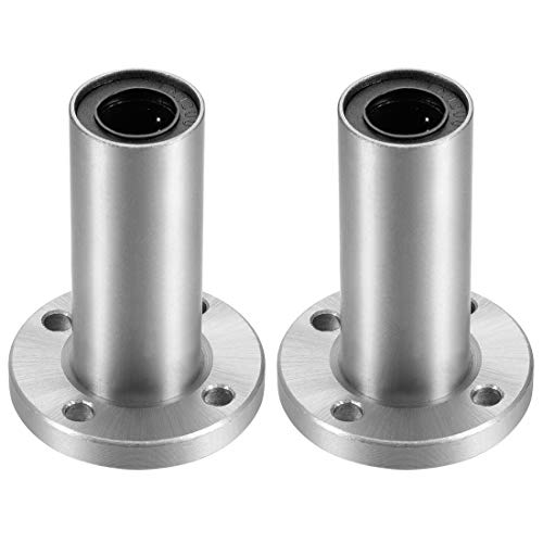 uxcell LM12UU Extra Long Round Flange Linear Ball Bearings, 12mm Bore Dia, 21mm OD, 57mm Length (Pack of 2) - size: 12mm