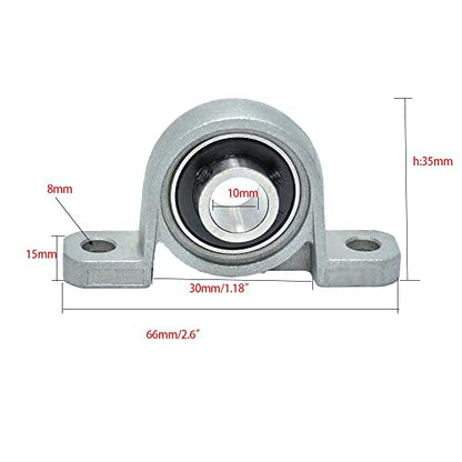 6pcs KP000 10mm Bore Zinc Alloy Inner Ball Mounted Pillow Block