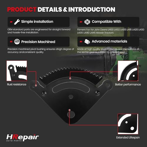 Flip Manufacturing Steering Sector Gear & Pinion Kit Fits John Deere LA Series - 19 Tooth LA120, LA125, LA130, LA135, LA140, LA145, LA150 Replace Part Number GX21924BLE, GX20053, GX20054 - color: 19 Tooth