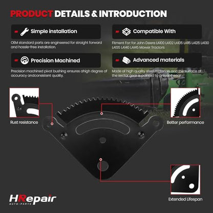 Flip Manufacturing Steering Sector Gear & Pinion Kit Fits John Deere LA Series - 19 Tooth LA120, LA125, LA130, LA135, LA140, LA145, LA150 Replace Part Number GX21924BLE, GX20053, GX20054 - color: 19 Tooth