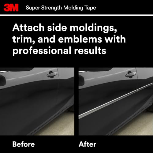 3M Super Strength Molding Tape 3614, 1/2 in x 15 ft, 4 Rolls - size: 1/2 Inch x 15 Ft, 4 Rolls