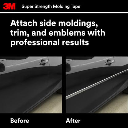 3M Super Strength Molding Tape 3614, 1/2 in x 15 ft, 4 Rolls - size: 1/2 Inch x 15 Ft, 4 Rolls