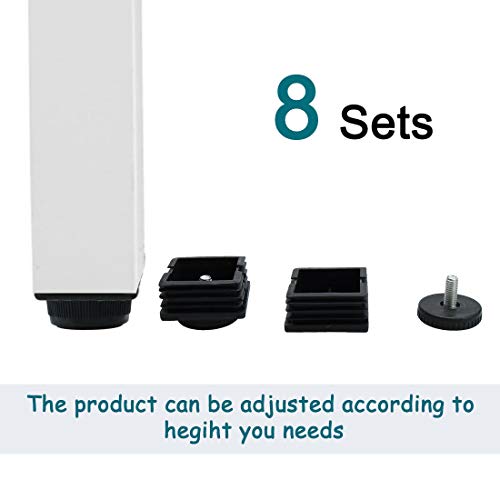 uxcell M8 Leveling Feet 50 x 50mm Square Insert Adjustable Furniture Glide 8 Sets