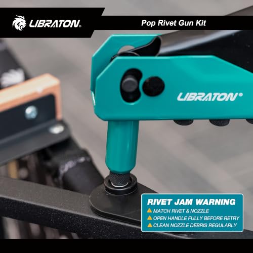 LIBRATON Rivet Gun Kit, Pop Rivet Gun, Heavy Duty Rivet Tool, Hand Riveter