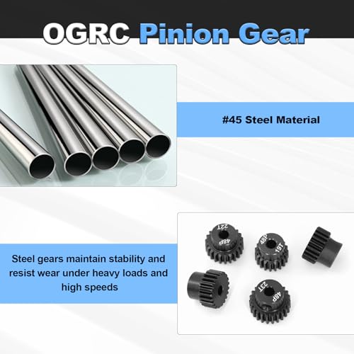OGRC 48DP 19T 20T 21T 22T 23T Pinion Gear 3.175(1/8-Inch) Pinion Motor Gear - size: 19T 20T 21T 22T 23T
