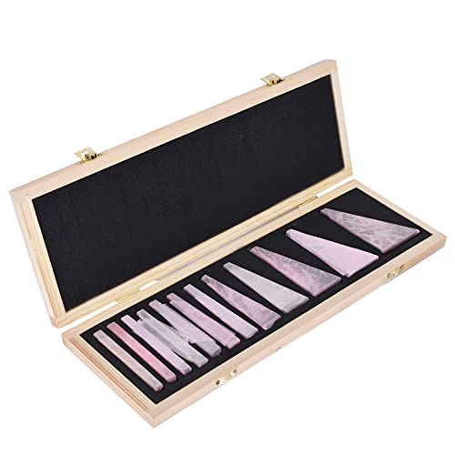 12-Pack Steel Angle Gauge Block Set with Case, Machinist Angle Plates Tool Lathes Milling Ground Gauge Angle Calibration Gage Inspection Block Set