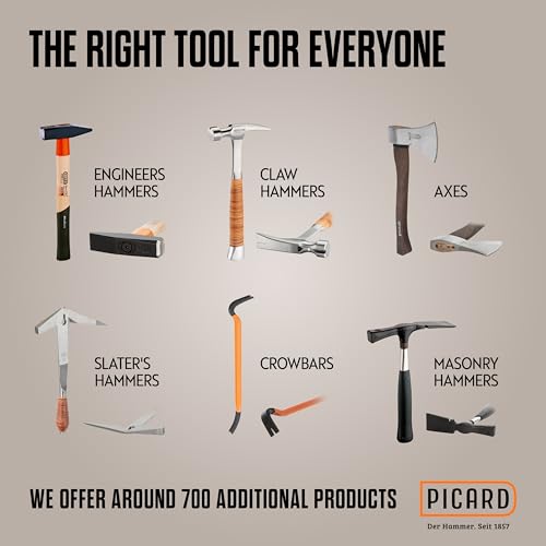 Picard Riveting Hammer BlackTec 300g - German Pattern, Cross Peen, Alloy Steel Head, Black Powder Coated, Low Vibration, Fiberglass Core Handle, Rubber Grip, 0032700-0300 - size: 300g