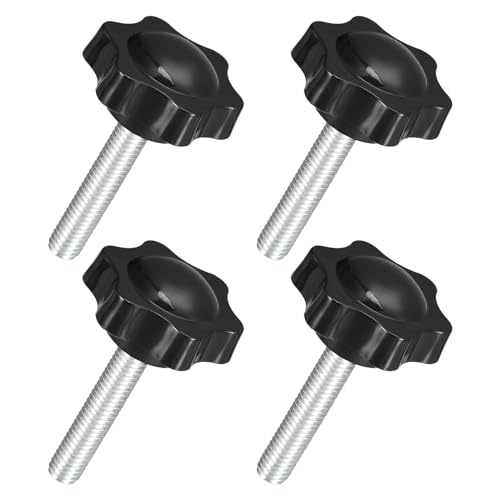 uxcell 4Pcs M8 x 40mm Star Knobs, Plastic Hex Shaped Clamping Knob Screw Hand Tightening Replacement Knob for Umbrella Base Replacement knob - size: M8 x 40mm