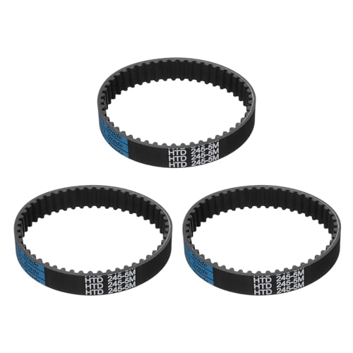 uxcell 3pcs HTD-5M Rubber Timing Belt 49 Teeth, 245mm Pitch Length x 15mm Width x 3.6mm Height, Closed Loop Pulley Timing Belt - size: 245mm