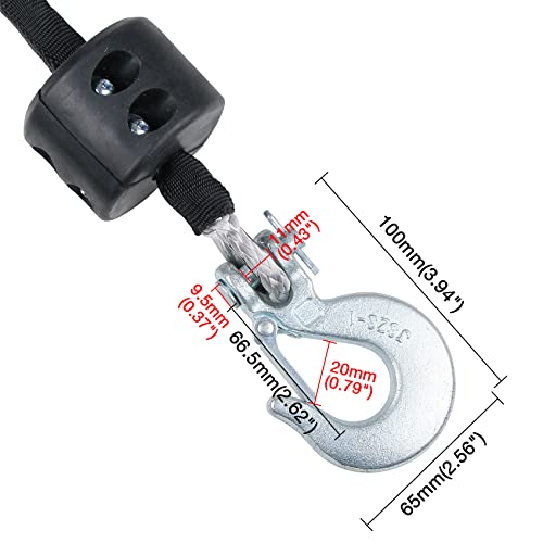 1/4" Synthetic Winch Rope 50 ft 10,000 lb UHMWPE Winch Cable Replacement Kit with Steel Hook, Rubber Stopper, Protective Sleeve, Compatible with ATV UTV Truck Winches, Gray - color: Gray, size: 1/4 In x 50 Ft with Hook