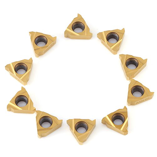 10pcs Carbide Lathe Threading Inserts 11IR A60 CNC Turning Blades for Tool Holder Replacement and Hardened Steel Cutting