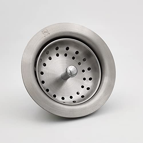 EADOT 3-1/2 Brushed Nickel Sink Drain Assembly with Strainer Basket Stopper