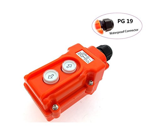 Rainproof Hoist Controller Up-Down Push Button Switch Station Pendant Crane Control AC 250V/15A,380V/10A - size: COB-31 Up + Down