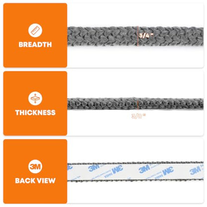 Stanbroil Stove Gasket Tape, 3/4" Width, 3/8" Thick, 72" Length - size: 3/4" Wide - 3/8" Thick