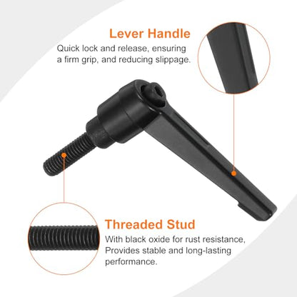 uxcell 2Pcs M6 x 20mm Adjustable Knobs Handle Male Thread Push Button Ratchet Quick Release Locking Rotating Bolt for Lathe Machinery, Black - size: M6 x 20mm
