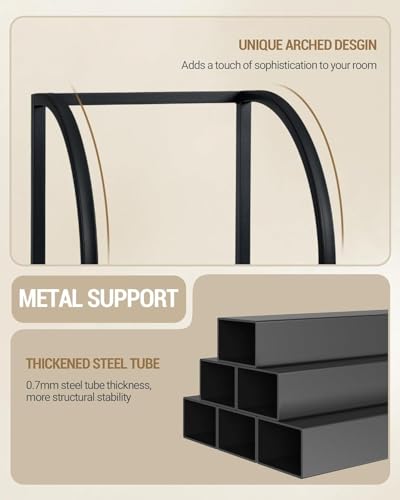 Hzuaneri Bookshelf Narrow Bookcase, Tall Storage Rack with Steel Frame - color: Black, size: 11.8 × 13.2 × 71.9 inch