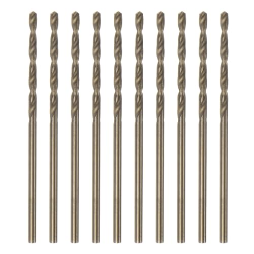 HARFINGTON 10pcs Cobalt Jobber Drill Bits 1.5mm / 0.059" M35 High Speed Steel HSS Twist Drilling Bit Tool for Stainless Steel Copper Wood Plastic and Other Hard Materials - size: 1.5mm