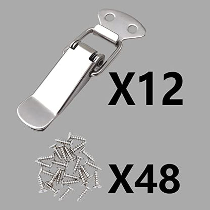 Lesnala 12 Pcs Stainless Steel Spring Toggle Lock with Clasp for Cabinets