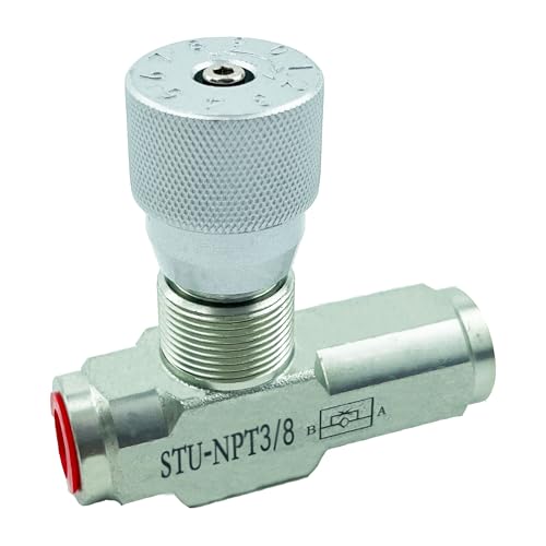 Hydraulic Flow Control Needle Valve 3/8 Inch Throttle Check Valve NPT 5800PSI One Way For Hydraulic Oil Gas - size: 3/8