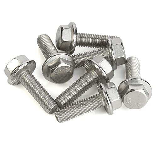 M8 x 16mm Flanged Hex Head Bolts Flange Hexagon Screws, Stainless Steel 304, DIN 6921, 20 PCS - size: M8-1.25 x 16mm
