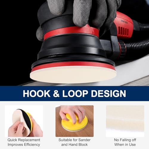 6Pcs 6 Inch Hook and Loop Sponge Sanding Disc, 2000 Grit - size: 6 Inch 2000 Grit