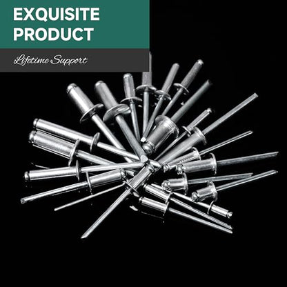 100 Pcs 1/4" x 3/4" Aluminum Blind Pro Rivets, 6.4 x 20mm Pop Rivets, 1/4 Rivet Aluminum Grip and Steel Mandrel - color: Silver, size: 1/4" x 3/4"