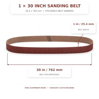 1 x 30 Inch Mixed Grit Sanding Belt 30 Pcs, 5 Each of 40/60/80/120/150/240 Grits, Aluminum Oxide Sanding Belt for Knife Making, Metalworking, and Woodworking, High-Performance Sharpening Belts - size: 1 x 30 Inch Mixed Grit