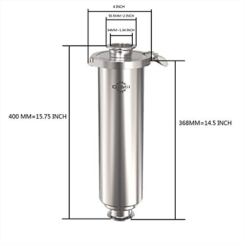 QiiMii 1.5" Tri-Clamp Filter SS304 Sanitary Fittings Inline Straight Strainer with 100 Mesh Stainless Steel Screen（1.5 INCH） - size: 1.5 Inch