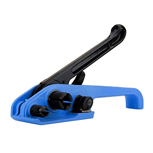 MYFAMIREA Heavy Duty Poly Strapping Tensioner and Cutter Manual Banding Tools Windlass for 1/2" -3/4" Width Polyester Polyproplyn Strap (Venecian Blue) - style: Tensioner-Venecian Blue